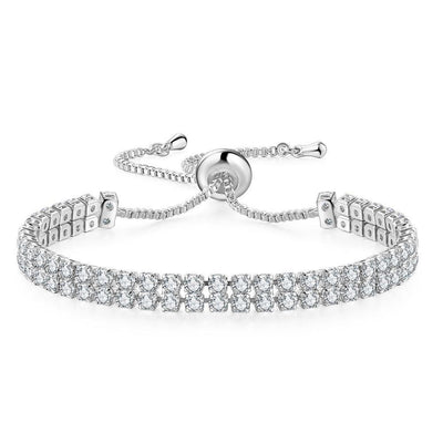 Fashion Double Row Zircon Bracelet For Women Rhinestone Bracelet