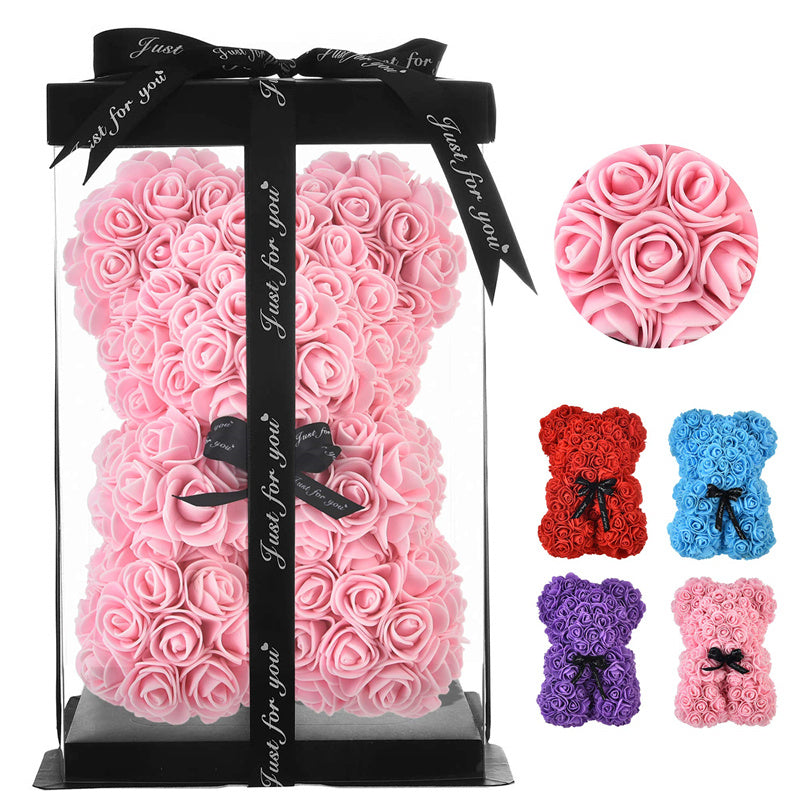 Valentine's Day Gift, Eternal Flower Rose, Teddy Bear PE Foam Bear.