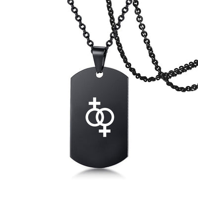 Stainless Steel LGBT ID Necklace Jewelry Engrave