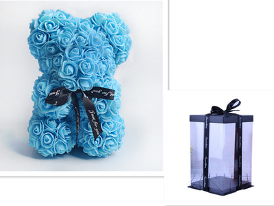 Valentine's Day Gift, Eternal Flower Rose, Teddy Bear PE Foam Bear.