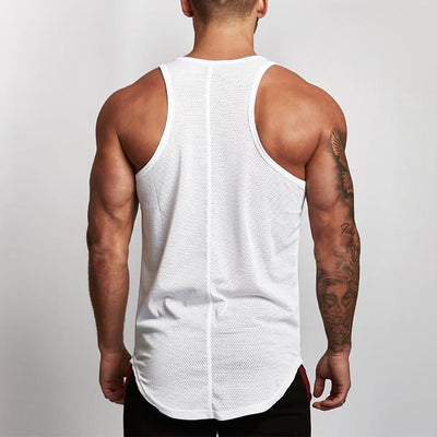 Punisher Skull GYM Mesh Breathable Fitness Vest Men's Round Lower Hem Sports Base Mesh Quick Drying Waistcoat