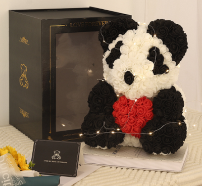 Valentine's Day Gift, Eternal Flower Rose, Teddy Bear PE Foam Bear.