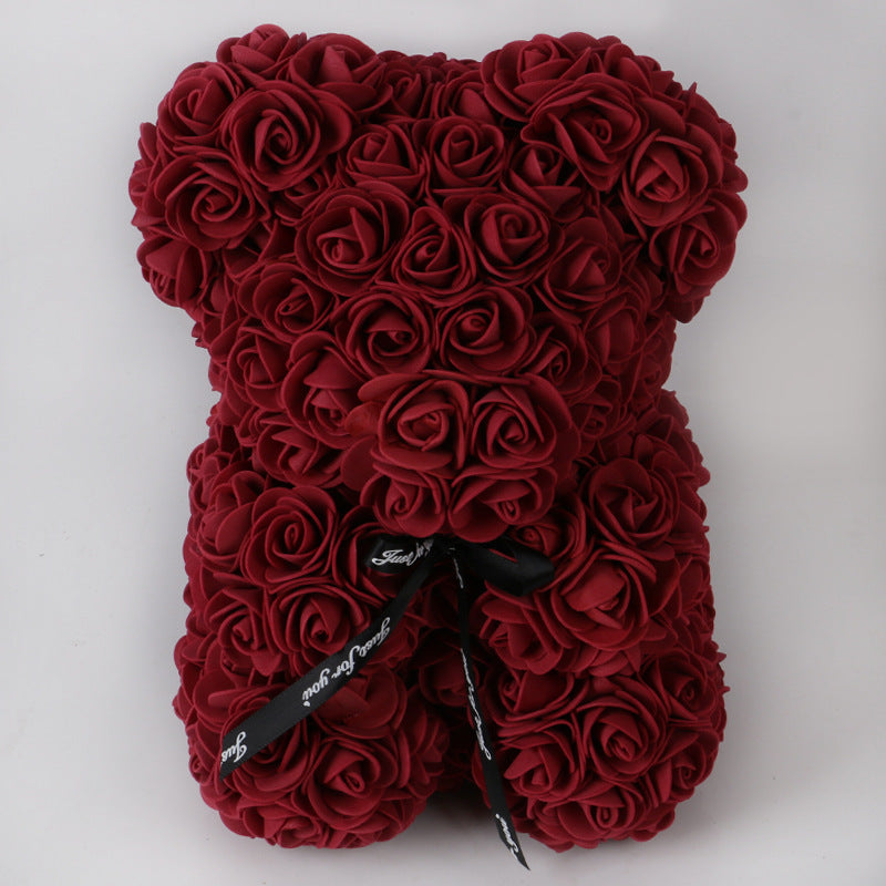 Valentine's Day Gift, Eternal Flower Rose, Teddy Bear PE Foam Bear.