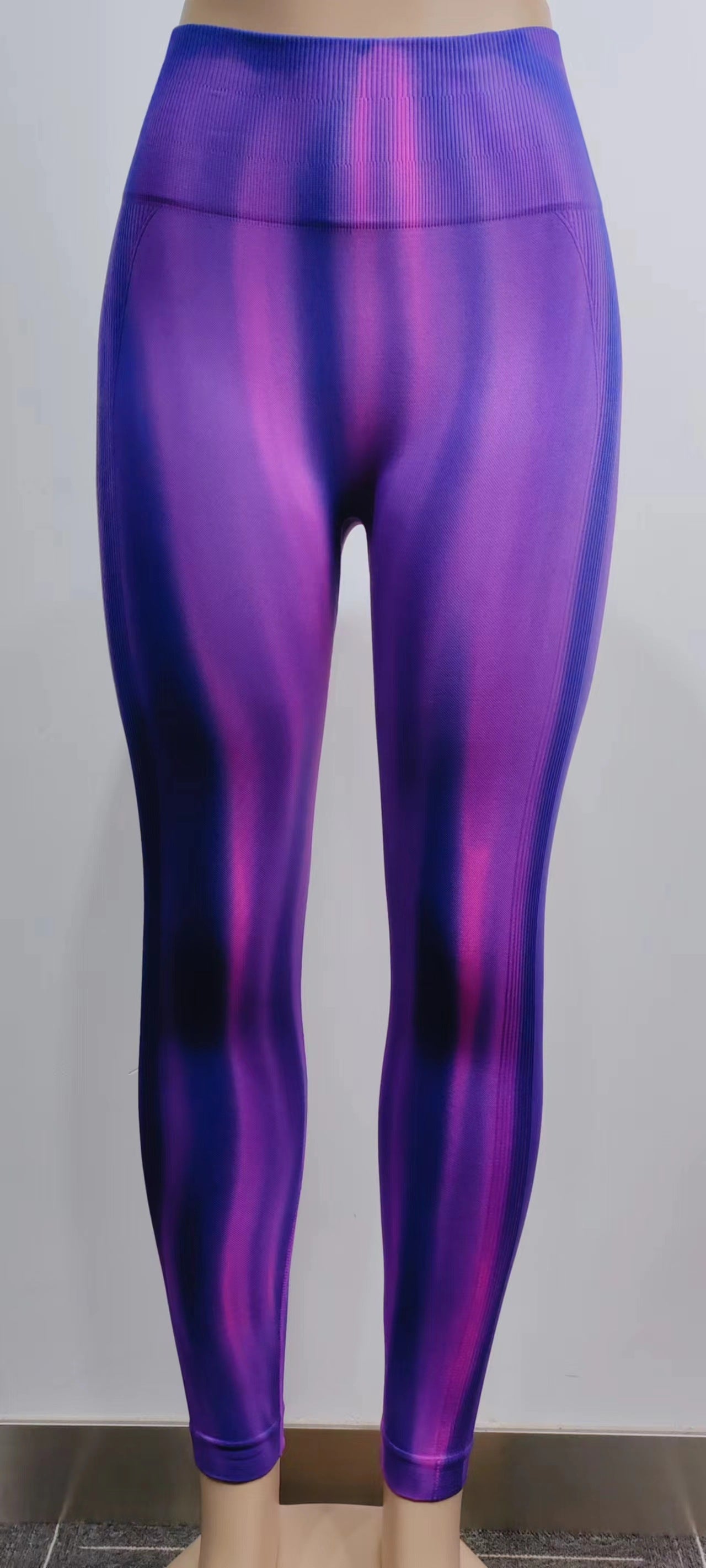 New Tie Dye Aurora Print Sports Pants Seamless High Waisted Fitness Yoga Pants