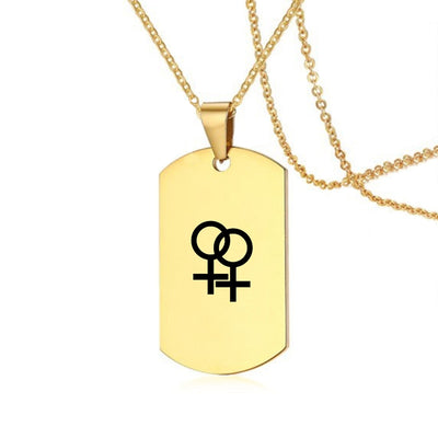 Stainless Steel LGBT ID Necklace Jewelry Engrave