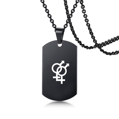 Stainless Steel LGBT ID Necklace Jewelry Engrave