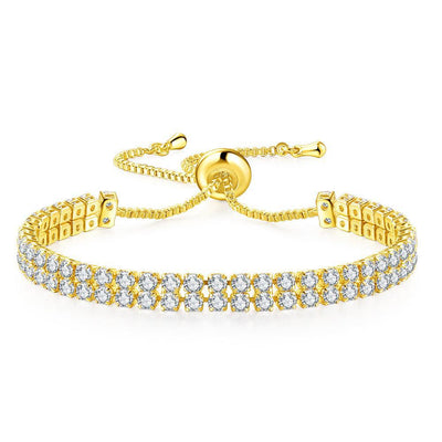 Fashion Double Row Zircon Bracelet For Women Rhinestone Bracelet