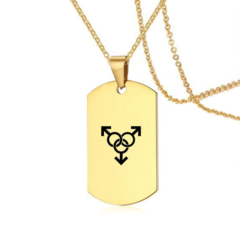 Stainless Steel LGBT ID Necklace Jewelry Engrave