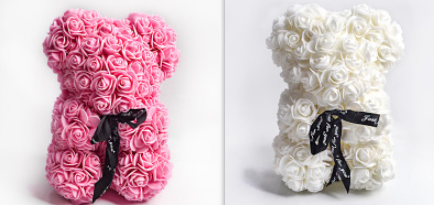 Valentine's Day Gift, Eternal Flower Rose, Teddy Bear PE Foam Bear.