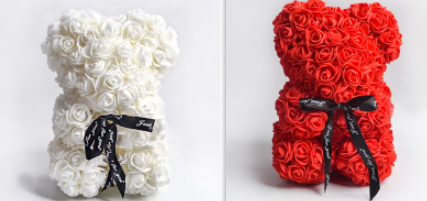 Valentine's Day Gift, Eternal Flower Rose, Teddy Bear PE Foam Bear.