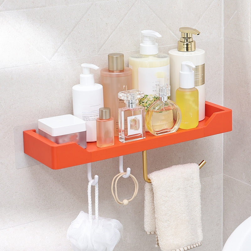 Punch-free Kitchen Bathroom Wash Basin Mirror Front Storage Rack Creative Roll Stand Hook Tissue Holder