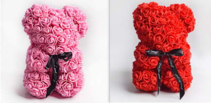 Valentine's Day Gift, Eternal Flower Rose, Teddy Bear PE Foam Bear.