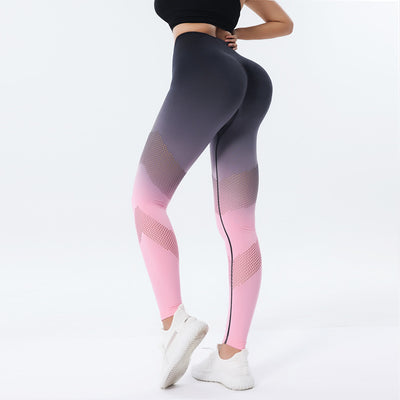 Design Gradient Printed Yoga Pants Seamless High Waist Hip Lifting Fitness Leggings