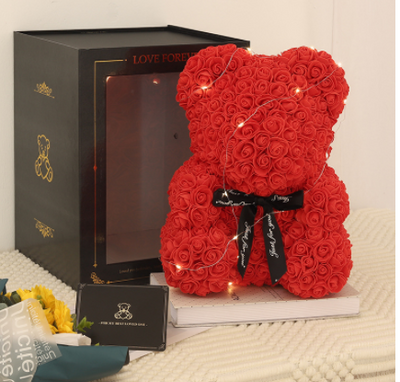 Valentine's Day Gift, Eternal Flower Rose, Teddy Bear PE Foam Bear.