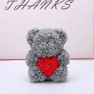 Valentine's Day Gift, Eternal Flower Rose, Teddy Bear PE Foam Bear.